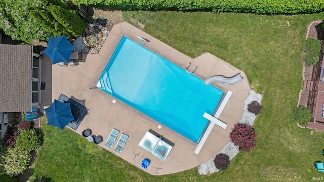 16316 Thunderbird Rd, Huntertown, IN 46748 - drone / aerial view of a pool