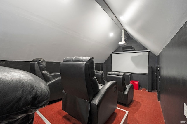 16316 Thunderbird Rd, Huntertown, IN 46748 - carpeted home theater featuring vaulted ceiling