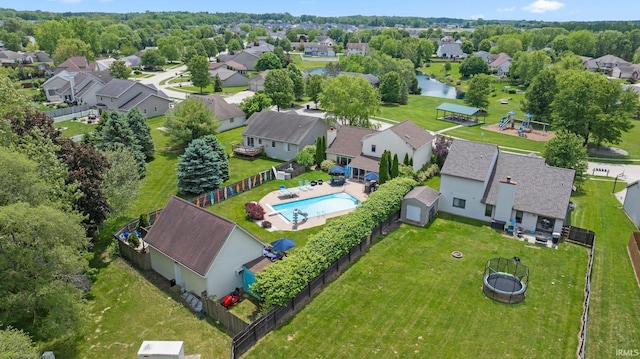 16316 Thunderbird Rd, Huntertown, IN 46748 - aerial view of residential area featuring a pool area