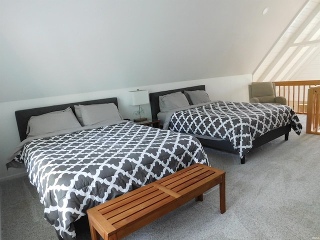 9381 E Promontory Point Dr, Syracuse, IN 46567 - bedroom with carpet and vaulted ceiling