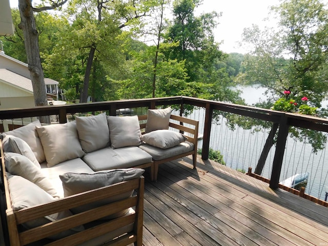 9381 E Promontory Point Dr, Syracuse, IN 46567 - deck featuring outdoor lounge area