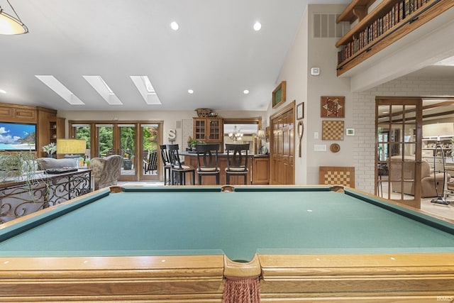 1365 W 15th St, Jasper, IN 47546 - rec room with billiards table, a skylight, and recessed lighting
