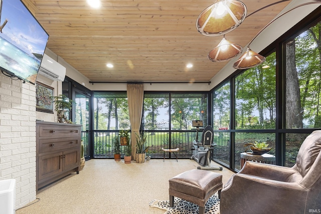 1365 W 15th St, Jasper, IN 47546 - sunroom / solarium featuring wood ceiling, plenty of natural light, and recessed lighting
