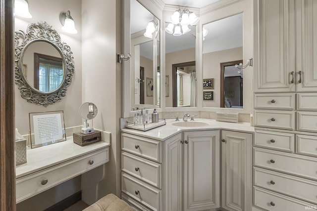 1365 W 15th St, Jasper, IN 47546 - bathroom featuring vanity and a chandelier