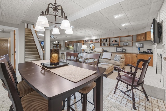 1365 W 15th St, Jasper, IN 47546 - dining room featuring stairs and a drop ceiling