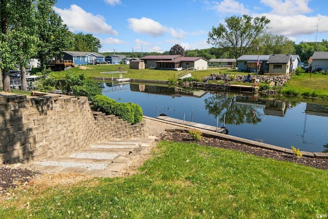 4294 E Defreese Rd, Syracuse, IN 46567 - water view featuring a dock and nearby suburban area