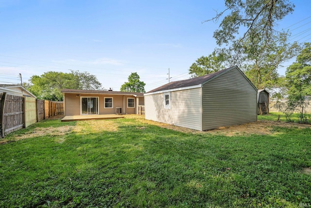 1008 Beck Ln, Lafayette, IN 47909 - back of house with an outbuilding and a wooden deck