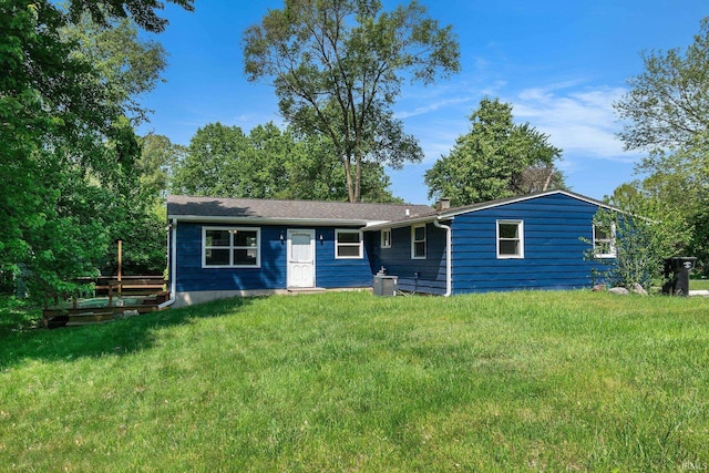 17016 Ruthie Ave, South Bend, IN 46635 - ranch-style home with central air condition unit and a front yard