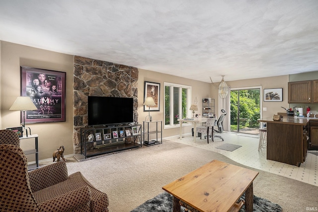 17411 Woodhurst Rd, Granger, IN 46530 - living room featuring carpet and baseboards