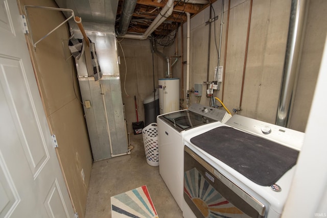 1153 N Diamond Point Ct, Monticello, IN 47960 - washroom with washing machine and clothes dryer and water heater