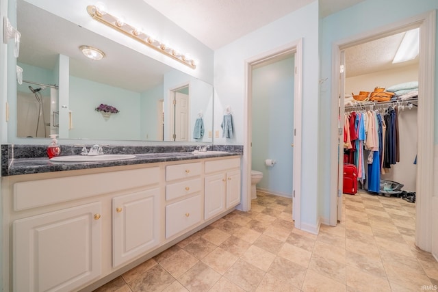 1843 Valley View Dr, Kokomo, IN 46902 - full bath featuring double vanity, toilet, and a spacious closet