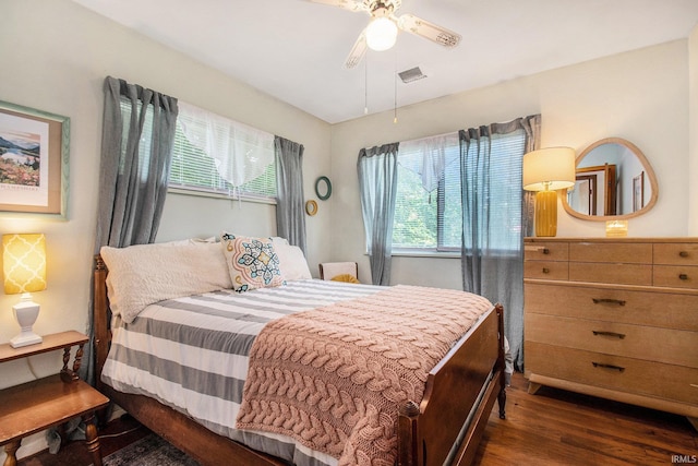 5209 Sunnyfield Pl, South Bend, IN 46619 - bedroom with dark wood-type flooring and a ceiling fan