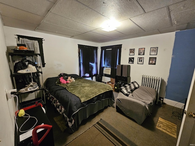 209 Seminary St, Vincennes, IN 47591 - bedroom with radiator and a drop ceiling