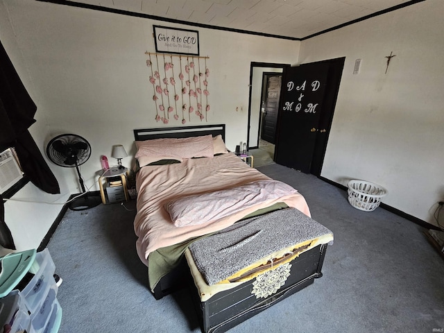 209 Seminary St, Vincennes, IN 47591 - carpeted bedroom with ornamental molding and baseboards