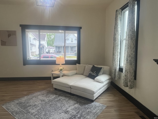 1302 Linden Ave, South Bend, IN 46628 - living room featuring wood finished floors and baseboards