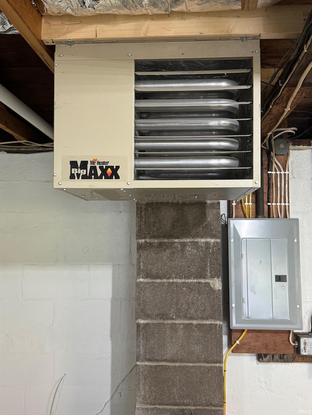 701 Ravine Park Blvd, Attica, IN 47918 - basement view of electric panel and a heating unit