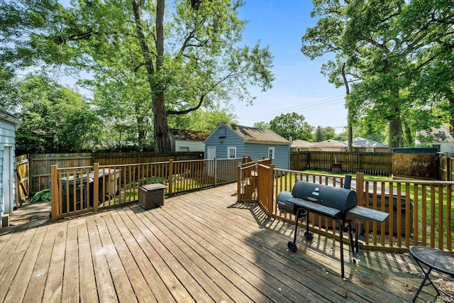 2217 Inglewood Pl, South Bend, IN 46616 - deck featuring a fenced backyard and area for grilling