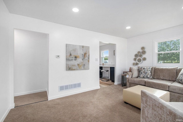 200 Johnson St, Elkhart, IN 46516 - carpeted living area with baseboards and recessed lighting