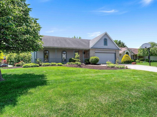 509 Water Meade Pl, Fort Wayne, IN 46825 - ranch-style home featuring concrete driveway, a front lawn, and roof with shingles