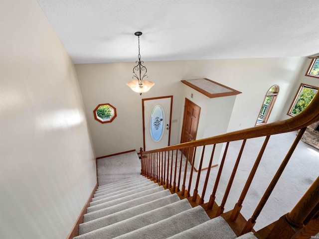 509 Water Meade Pl, Fort Wayne, IN 46825 - stairway featuring carpet and baseboards