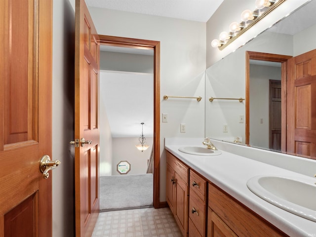 509 Water Meade Pl, Fort Wayne, IN 46825 - bathroom with double vanity and tile patterned floors