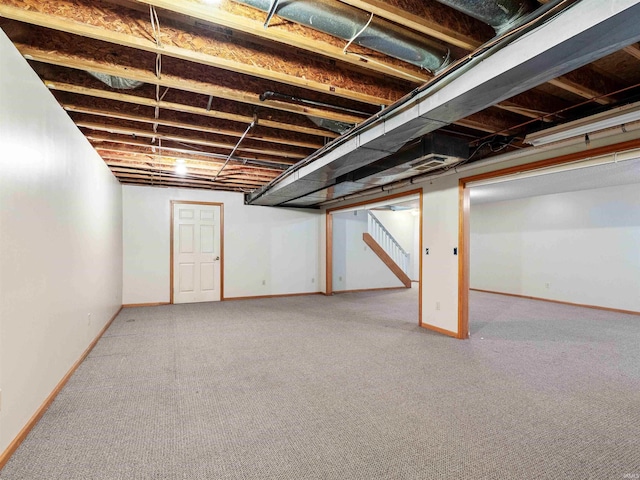 509 Water Meade Pl, Fort Wayne, IN 46825 - finished basement featuring carpet, baseboards, and stairs
