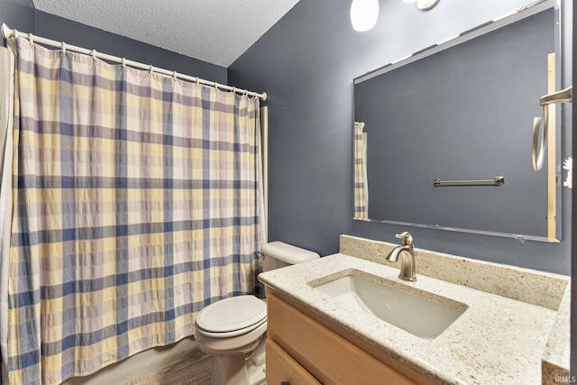 9529 Skipjack Cv, Fort Wayne, IN 46835 - bathroom featuring toilet, vanity, and a textured ceiling