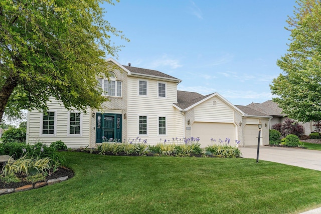 9529 Skipjack Cv, Fort Wayne, IN 46835 - colonial home featuring a garage, a front yard, and concrete driveway