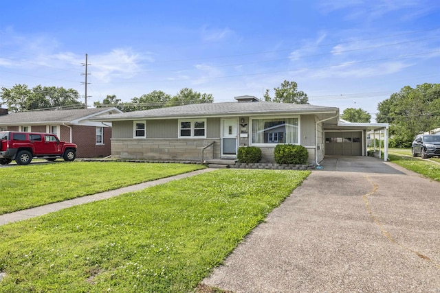 1209 E Water St, Mount Vernon, IN 47620 - view of front of home with an attached garage, a front lawn, and concrete driveway