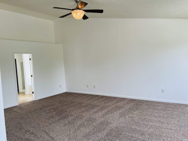 9987 Rainbow Falls Ln, Fishers, IN 46037 - carpeted spare room featuring ceiling fan, baseboards, and a high ceiling