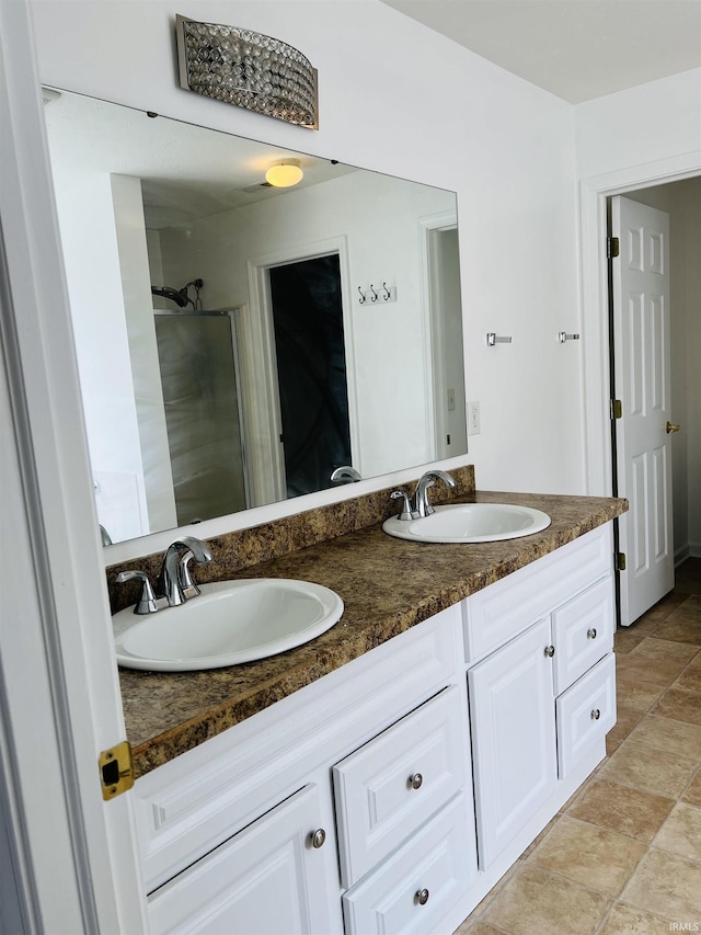 9987 Rainbow Falls Ln, Fishers, IN 46037 - full bath featuring double vanity and a stall shower