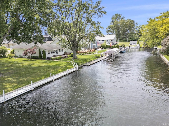 8056 E N Rd, Syracuse, IN 46567 - dock with a water view and a yard