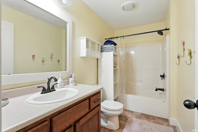 16265 Gemma Pass, Huntertown, IN 46748 - full bath with vanity, toilet, and shower / bathtub combination with curtain