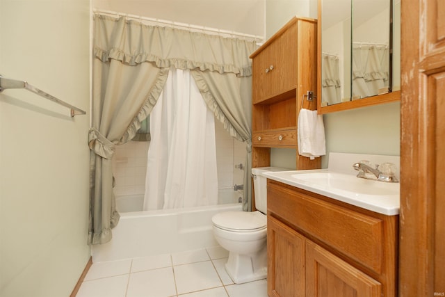 2524 Milburn Blvd, Mishawaka, IN 46544 - full bathroom featuring tile patterned flooring, toilet, vanity, and shower / bath combination with curtain