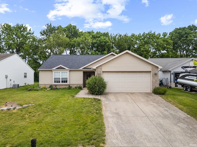 1888 Halyard Ct, West Lafayette, IN 47906 - single story home featuring a garage, brick siding, driveway, a front lawn, and roof with shingles