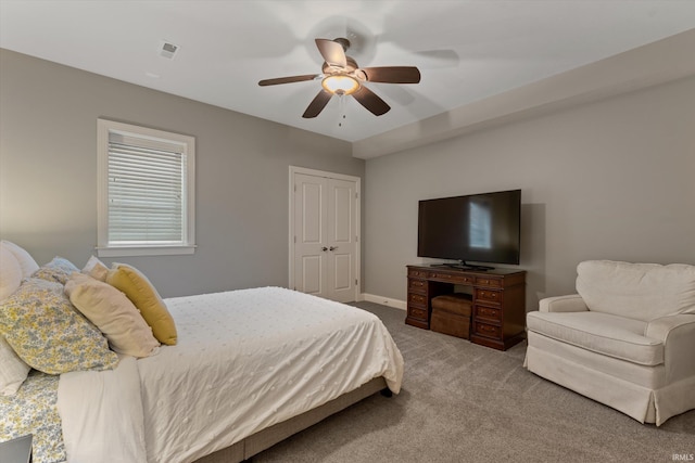 7503 Toscana Ct, Granger, IN 46530 - carpeted bedroom with a ceiling fan and baseboards