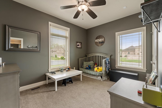 7503 Toscana Ct, Granger, IN 46530 - carpeted bedroom with ceiling fan and baseboards