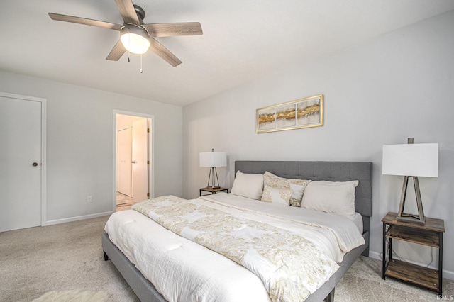 15711 Durham Way, Granger, IN 46530 - bedroom featuring light colored carpet, baseboards, and ceiling fan