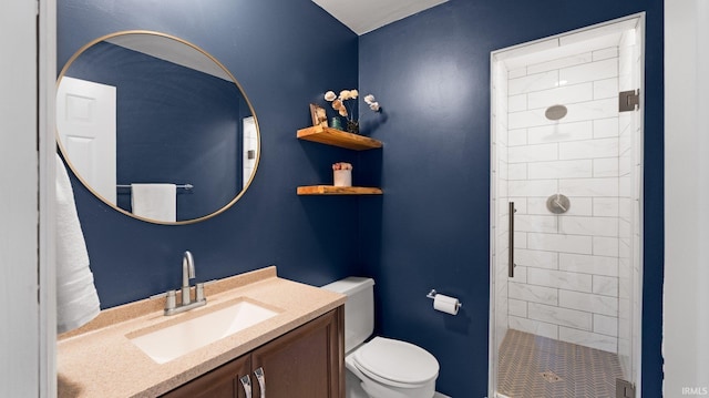 1229 Dell Cove Dr, Fort Wayne, IN 46804 - bathroom featuring a shower stall, toilet, and vanity