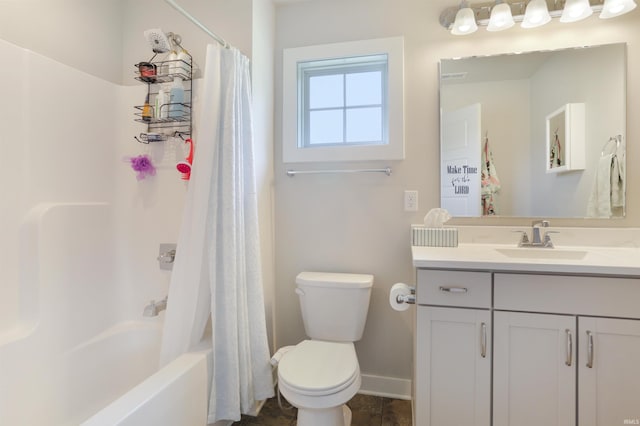 810 Tawny Dr, Evansville, IN 47712 - bathroom with vanity, toilet, baseboards, and shower / bath combo