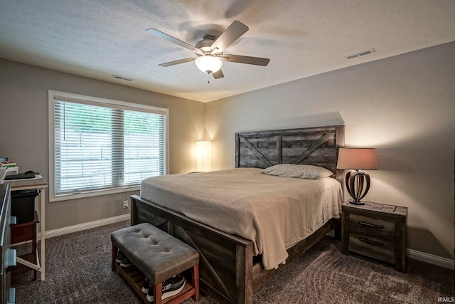 1757 Mill Pond Ln, Lafayette, IN 47905 - bedroom with carpet flooring, baseboards, ceiling fan, and a textured ceiling