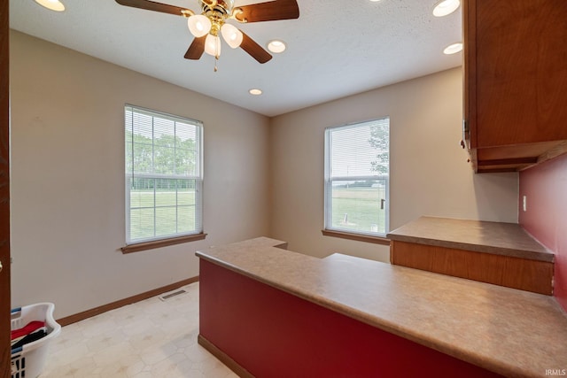 8633 State Rd 28 E, Clarks Hill, IN 47930 - office featuring recessed lighting, baseboards, light floors, and a ceiling fan