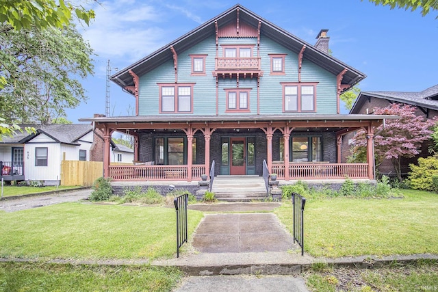 831 W Colfax Ave, South Bend, IN 46601 - victorian-style house featuring a porch, a chimney, and brick siding