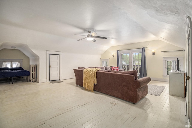 831 W Colfax Ave, South Bend, IN 46601 - living area with ceiling fan, lofted ceiling, and light wood finished floors