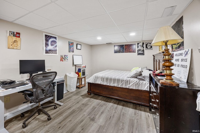 30986 Creekwood Ter, Osceola, IN 46561 - bedroom with a paneled ceiling, wood finished floors, an office area, and recessed lighting