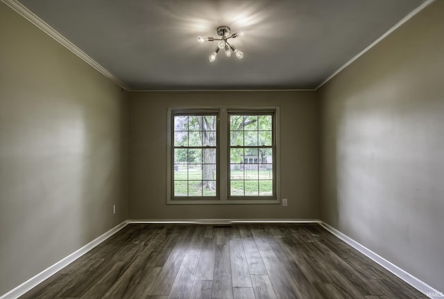 1212 Summit Ave, Bluffton, IN 46714 - unfurnished room with ornamental molding, dark wood-style floors, and baseboards