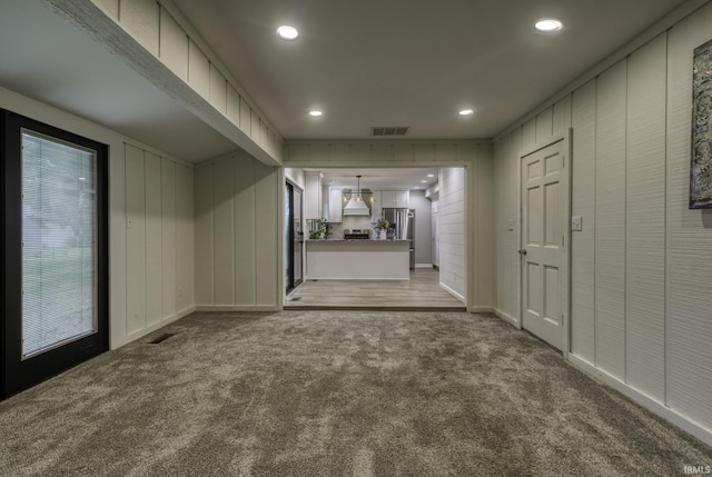 1212 Summit Ave, Bluffton, IN 46714 - hall featuring carpet flooring, recessed lighting, and baseboards