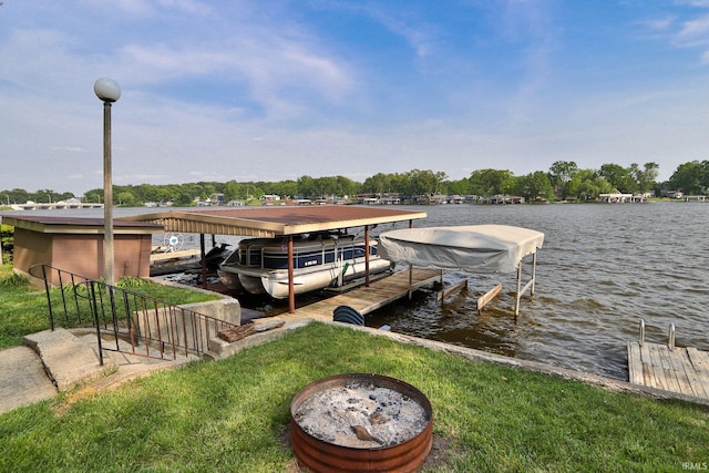 5547 N W Shafer Dr, Monticello, IN 47960 - dock area with boat lift and a water view