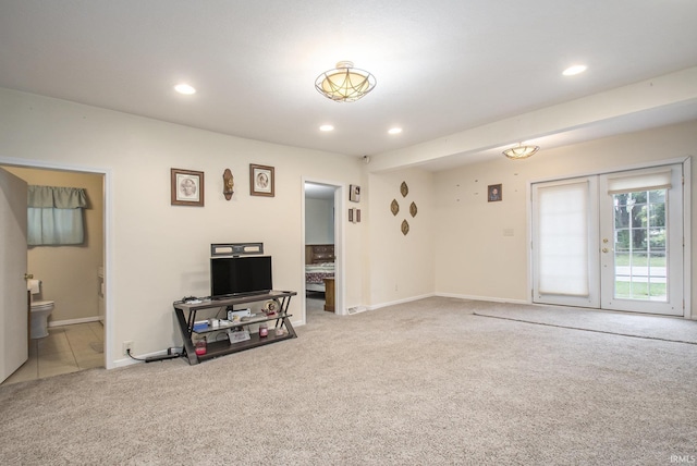 804 E Vistula St, Bristol, IN 46507 - living room featuring carpet floors, recessed lighting, and baseboards