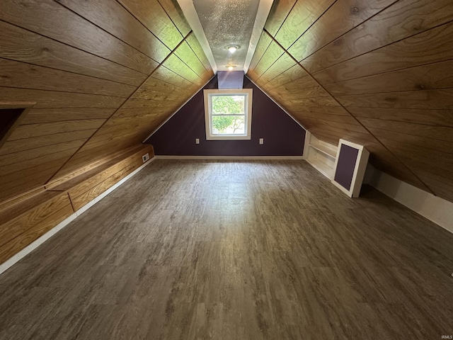 1020 E State St, Albany, IN 47320 - bonus room with wood finished floors, wood ceiling, wooden walls, baseboards, and vaulted ceiling